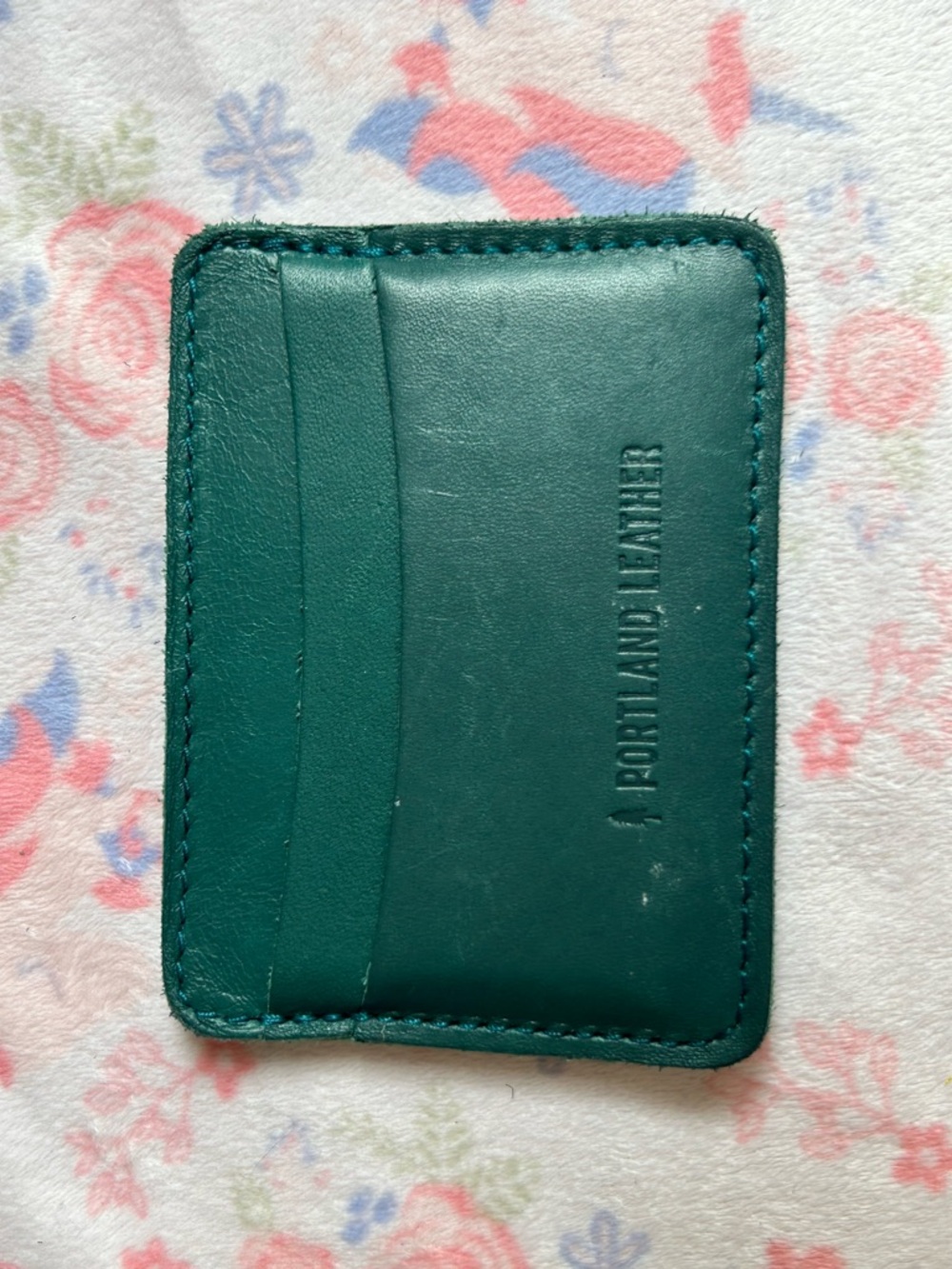 Portland Leather Teal Green Slim Leather Card Wallet